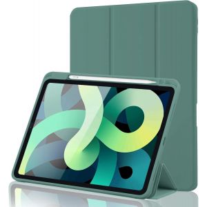 LORANKA-Coque pour iPad Air 7 11 Pouces 2025 M3 / Air 6 2024 M2 / Air 5/4 2022 2020 10,9 Pouces avec Porte-Stylo, Prend en Charge la Charge de Pencil 2nd Gen, Auto R&eacute;veil/Sommeil Smart Cover, Vert Pi - Neuf