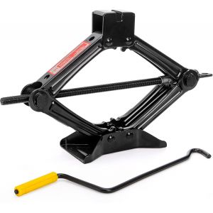 MEVRONISSHOP-1500kg Cric Losange Cric Auto Levage avec Manivelle pour Auto SUV, Noir - Neuf