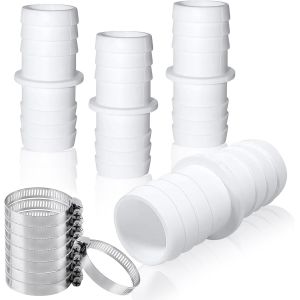 CHECARZHN--NO1-4 Pièces Adaptateur Tuyau Piscine, Raccord Tuyau Piscine Avec 8 Colliers De Serrage, Adaptateur De Tuyau Double Ø 32 Mm Vers 38 Mm, Raccordement Pour Tuyaux De Piscine, Pour Piscines, - Neuf