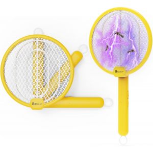 Raquette Électrique 2 En 1 Anti-Mouches - Tapette Électrique Rechargeable Usb Pliable Avec Piège Uv, Haute Tension Pour Intérieur/Extérieur - Neuf