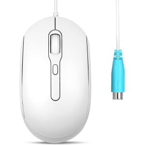 PERIMICE-222P Souris PS/2 avec C&acirc;ble - C&acirc;ble Long de 1,8 M&eacute;tre - Design Optique 1200/1600/2000 DPI - Blanc - Neuf