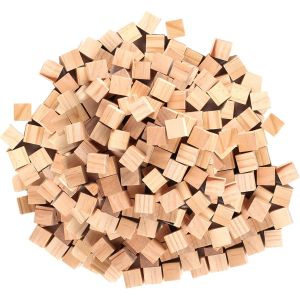 MEVRONISSHOP-500 Pi&egrave;ces Mini Cubes en Bois Vierges, 10 mm Pin Naturel, Blocs Carr&eacute;s pour Artisanat, Bricolage, Puzzles et Peinture - Neuf