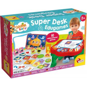 TDRFL-Lisciani-Table/Bureau De Jeux Educatifs-10 Jeux De Logique,De Mémoire,De Compétences Manuelles,D'Attention-Pour Enfants De 1 À 4 Ans-Carotina Baby - Neuf