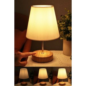 Lampe De Chevet Tactile, Lampe De Chevet Chambre Tactile Dimmable Contrôle Lampe De Table Led Moderne Abat-Jour En Tissu Avec Ampoule Pour La Salon Chambre D'enfant Chambre Bureau Domicile - Neuf