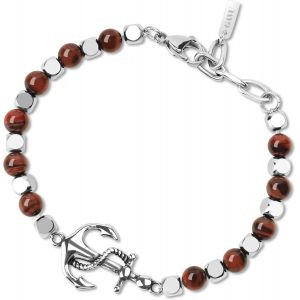 Eryi-Bracelet Homme Pierre Breloque Ancre Marine - Neuf