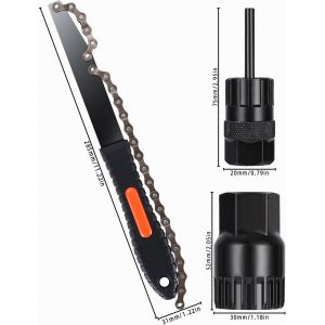 Asfasfq-Outils De Demonte De Cassette De Vélo Kit D'outils,Fouet A Chaine Velo,Outil De Démontage De Roue Libre, Outil De Démontage De Pignon,Convient Aux Chaînes De Vitesses 6,7,8,9,10,11 - Neuf