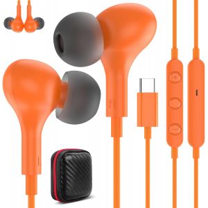 LORANKA-&Eacute;couteurs USB C avec C&acirc;ble pour iPhone 16e 17, Intra-Auriculaires Filaire Casque Type C Microphone St&eacute;r&eacute;o HiFi pour Samsung A26 A16 A17 5G Galaxy A56 A36 A55 A35 Pixel 10 9a Xiaomi Redmi Note - Neuf