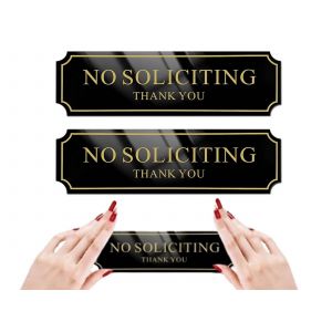 Panneau de porte autocollant &laquo; D&eacute;marchage interdit &raquo; - Dor&eacute;, 20,5 x 6,3 cm - Neuf