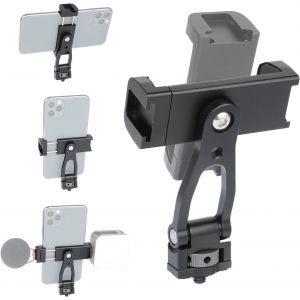 KALANKA-Support de T&eacute;l&eacute;phone en M&eacute;tal avec Cold Shoe, Adaptateur Tr&eacute;pied Smartphone avec Base Combin&eacute;e de Vis 1/4"" Support Telephone pour Trepied Rotation &agrave; 360&deg; pour iPhone/Galaxy/Cam&eacute;ra - Neuf