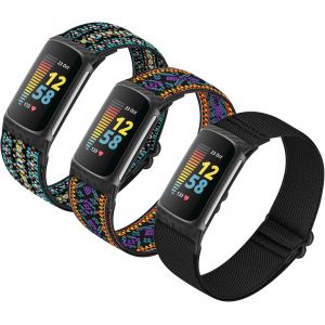 Kal-Lot De 3 Bracelets De Montre &Eacute;lastiques R&eacute;glables Compatibles Avec Les Bracelets Charge 5/Charge 6, Bracelet De Rechange Extensible En Nylon Doux Et Respirant Pour Homme Et Femme - Neuf