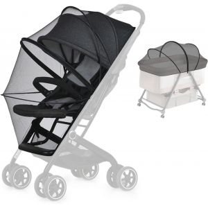 Moustiquaire Pour Poussette, Moustiquaire Cryptée, Couverture Complète Avec Double Fermeture Éclair, Filet Respirant Et Pliable Pour Poussette Bébé - Neuf