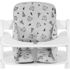 Coussin Chaise Haute Bebe Alpha Cosy, Reducteur Compatible Avec Chaises Hautes Bois Alpha+, Beta+ Et Arketa, 6-36 Mois, Dossier Haut, C&ocirc;t&eacute;s Renforc&eacute;s, Stretch Gris - Neuf