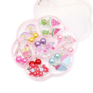 7 Paires Clip Boucles D'oreilles Princesse Bijoux Set Dangle Boucle D'oreille Jouets Hypoallerg&eacute;nique - Neuf