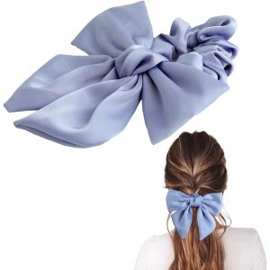 Chouchous &Eacute;lastiques &Agrave; Cheveux En Satin &Eacute;pais - Avec Grand Noeud, &Eacute;lastiques Fille De Papillon Attache Scrunchies Noeud, Doux Et Soyeux, Pour Femme Et Fille - Vert - Neuf