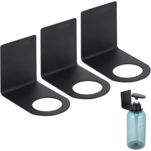 KAL-Porte Savon Liquide Mural, 3 Pièces 33Mm Support De Distributeur De Savon, En Acier Inoxydable, Sans Perçage, Pour Cuisine/Salle De Bain, Noir - Neuf
