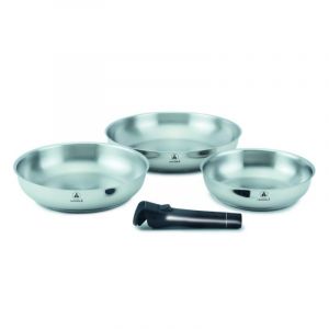 Set 3 Po&ecirc;les Amovible 'r&eacute;actif' Inox 20/24/28 Cm Laguiole La-9120835 - Neuf