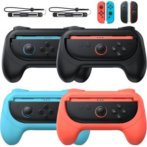 Gjfty-Pack De 4 Poignées Pour Switch 2/Switch 1/Oled, Antidérapant Kit De Poignée Compatible Avec Nintendo Switch 2 Pour Joycon 2, Manette Accessoire Pour Switch 2/1 - Neuf