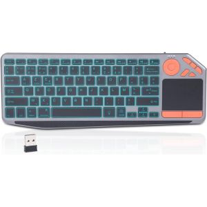 Clavier Sans Fil Rétro-Éclairé Multi-Dispositifs Avec Pavé Tactile - Bluetooth Et 2.4Ghz Usb Pour Smartphone, Tablette, Pc, Tv - Azerty - Neuf