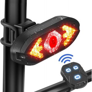 Sept-Feu Arrière De Vélo Télécommandé Clignotant Led, Usb Rechargeable Éclairage Arrière, Cyclisme Avertissement Sécurité Feux De Vélo Pour All Mountain, Route, Vélo, Voyant Lumineux - Neuf