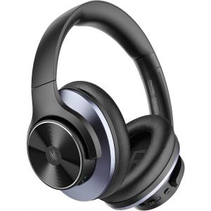 A10 Casque Bluetooth Sans Fil &Agrave; R&eacute;duction De Bruit Active Hybride &Agrave; Multi Mode 62 Heures Extra Bass, Casque Audio, Bluetooth & Filaire Mode,Voyage, Bureau,Connexion &Agrave; 2 Appareils Bluetooth - Neuf