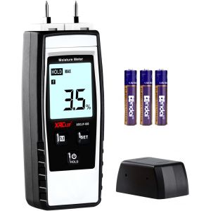 NouvelHorizonstore-Humidim&egrave;tre num&eacute;rique portable avec r&eacute;tro&eacute;clairage pour le bois, le bois de chauffage, le mortier de ciment, les fuites Gris - Neuf