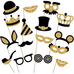 Checarzhn--No1-16 Pièces Accessoire Photo, Accessoires Photobooth Intéressant, Accessoire Photobooth Papier, Photobooth Anniversaire Selfie Drôle, Pour Carnaval Fête Fête Du Nouvel An Rem Des Diplôme - Neuf