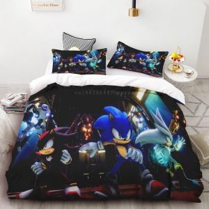 Housse De Couette Et Taie D'oreiller Sonic Digimon Cartoon Parure De Lit Double, Twin, Full, Queen, King Size, Decoration D'intérieur - Neuf