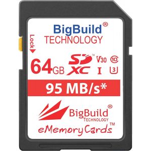 64 Go UHS-I U3 95Mo/s Carte mémoire pour Nikon 1 J1,S1,V2,Nikon COOLPIX A10,A100,A300,A900,AW130,B500,B700,P1000,P900,W100,W300 Caméra - Neuf