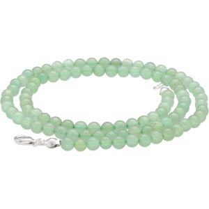 Kal-Chaîne À Boules En Pierre Précieuse + Fermoir En Argent 925 | Boules De 4 Mm De Diamètre | Fermoir Mousqueton De 45 Cm De Long | Chaîne De Qualité Supérieure - Neuf