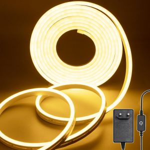 Tianyi-Bande Led Néon 2m Blanc Chaud,12v Dimmable 3000k Bande Led,Silicone Diy Flexible Bande Led Avec Alimentation Contrôleur Pour Intérieur Extérieur Maison Cuisine Décoration - Neuf