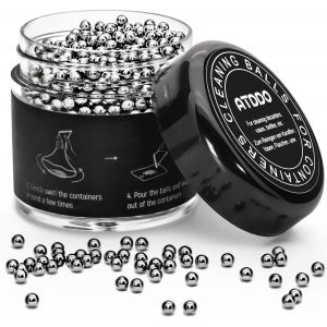 Mevronisshop-Lot De 1500 Billes Nettoyantes Carafe &Agrave; D&eacute;canter, 3mm R&eacute;utilisables Perles De Nettoyage En Acier Inoxydable, Billes Carafe &Agrave; Vin Pour Bouteilles Eau, Vases Verre - Neuf