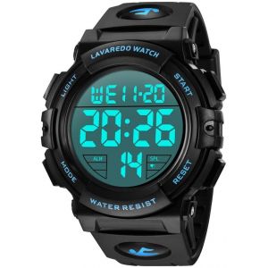 Montre Num&eacute;rique Pour Homme Montres Militaires De Sport 5atm Chronographe Ext&eacute;rieur &Eacute;tanche Montres Militaires Pour Hommes Avec &Eacute;clairage Arri&egrave;re Led/Alarme/Date.[J82] - Neuf