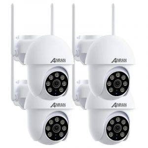 Cam&eacute;ra de surveillance ANRAN 5MP filaire WIFI ext&eacute;rieure int&eacute;rieure pivot &agrave; 355&deg; Audio bidirectionnel-P3-4 PI&Egrave;CES - Neuf