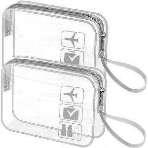 KALANKA-Trousse de Toilette Voyage,2 Pi&egrave;ces,Trousse de Toilette Transparente,approuv&eacute;es par la TSA pour Voyage,Kit Voyage Avion pour Le Transport de Liquide - Neuf