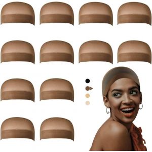 Kalanka-Bonnets De Perruque Pour Femmes, Wig Caps Filet Cheveux Perruque, Marron 12 Pièces - Neuf