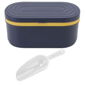Hjlian Bac A Glacons Double Couche En Silicone Avec Recipient, 41 Compartiments A Glacons Et 10 Compartiments A Glacons, Pour La Maison, L'ete, Bleu Fonce - Neuf