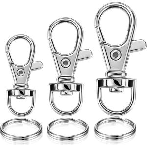 ERYI-U2013 Lot De 40 Porte-Clés Pivotants En Vrac, Avec Fermoir Mousqueton, Pour Porte-Clés, Projets En Résine, Cordon, Sac, Sac À Main, Étiquette (Taille S + M + L, 40 Ensembles) - Neuf