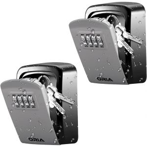 Bo&icirc;tes &Agrave; Cl&eacute;s, 2pcs Bo&icirc;te De Rangement Murale Pour Cl&eacute;s, Coffre-Fort &Agrave; Combinaison &Agrave; 4 Chiffres Pour Partager Et S&eacute;curiser Les Cl&eacute;s, Id&eacute;al Pour Les Cl&eacute;s De Rechange Des Parents Ag&eacute;s - Argent - Neuf