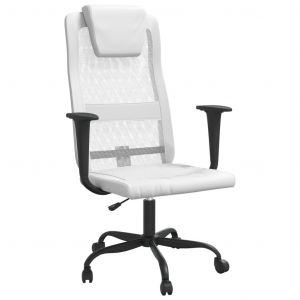 Chaise fauteuil si&egrave;ge de bureau informatique &eacute;tude r&eacute;glable en hauteur blanc Helloshop26 02_0024064 - Neuf
