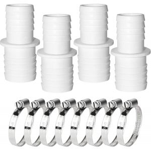 CHECARZHN--NO1-Lot De 4 Raccords De Tuyau De Piscine De 38 Mm À 32 Mm, Avec 4 Colliers De Serrage En Acier Inoxydable (32 À 38 Mm) - Neuf