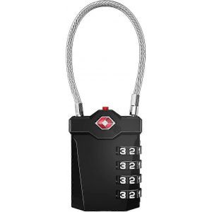 Cadenas &agrave; bagages,TSA &agrave; 4 chiffres avec alarme d'ouverture (1pcs,noir) - Neuf