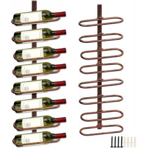 Porte-Bouteilles De Vin,&Eacute;tag&egrave;re &Agrave; Vin En M&eacute;tal,Casier &Agrave; Vin Pour 8 Bouteilles De Vin,Wall Porte Bouteille Mural M&eacute;tallique &Eacute;tag&egrave;re &Agrave; Vin Pour Cave De Bar De Cuisine (B) - Neuf