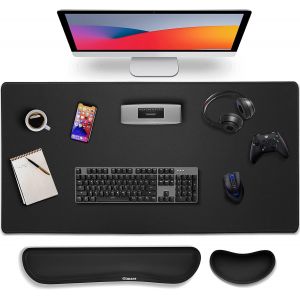 JEXNOVASHOP-XXL Tapis de Souris 3 en 1 avec Repose Poignet Clavier Ergonomique, Tapis de Souris Gaming 800x300mm, M&eacute;moire en Mousse Confortable, Soulagement des Douleurs pour Gamer Bureau et Maison, - Neuf