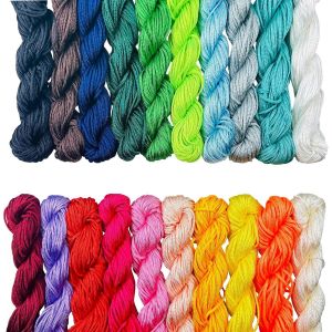 Subzonal-20 Pi&egrave;ces 1mm Cordon En Nylon De Soie, 27 M&egrave;tres Chaque Paquet De Fil De Nylon, Pour Tisser Des Colliers, Des Bracelets, Des Perles, Du Bricolage Artisanal, 20 Faisceaux (20 Couleurs M&eacute;lang&eacute; - Neuf