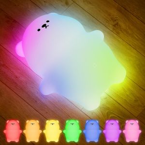 Axolotl Veilleuse Led Mignonne En Silicone Pour Chambre D'enfant, Lampe Tactile Rechargeable Avec Minuterie De 20 Minutes, Cadeau Axolotl, Décoration Amusante, Bleu - Neuf