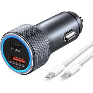 Chargeur Voiture Usb C, Avatcen 36w Allume Cigare Usb C Chargeurs Pour Automobile Et Câble Usb C Vers Usb C 1.2m Para S23 S22 S21 S20, Huawei,Xiaomi, Pixel, Chargeur Voiture Usb C Rapide - Neuf