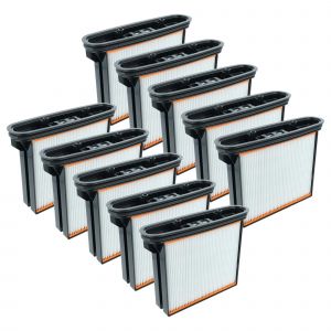 vhbw 10x filtre pliss&eacute; plat F8 compatible avec Spit AC1630P, AC1625, AC1600, AC1630PM aspirateur sec/humide, aspirateur industriel - Neuf