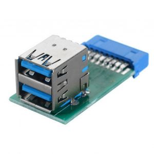 adaptateur USB 3.0 pour connecteur femelle vertical, carte mere 20 broches vers double port - Neuf