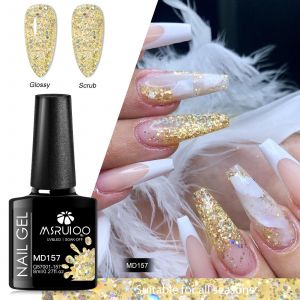 Msruioo 8ml Jaune Marron Paillettes Gel Vernis &Agrave; Ongles Fournitures Pour Ongles Automne Hiver Semi Permanent Nail Art Vernis Pour Ongles Manucure.Q57001-157. - Neuf