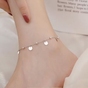 Bracelet De Cheville À Disque En Argent, Accessoires De Pied De Mode Personnalisés - Neuf